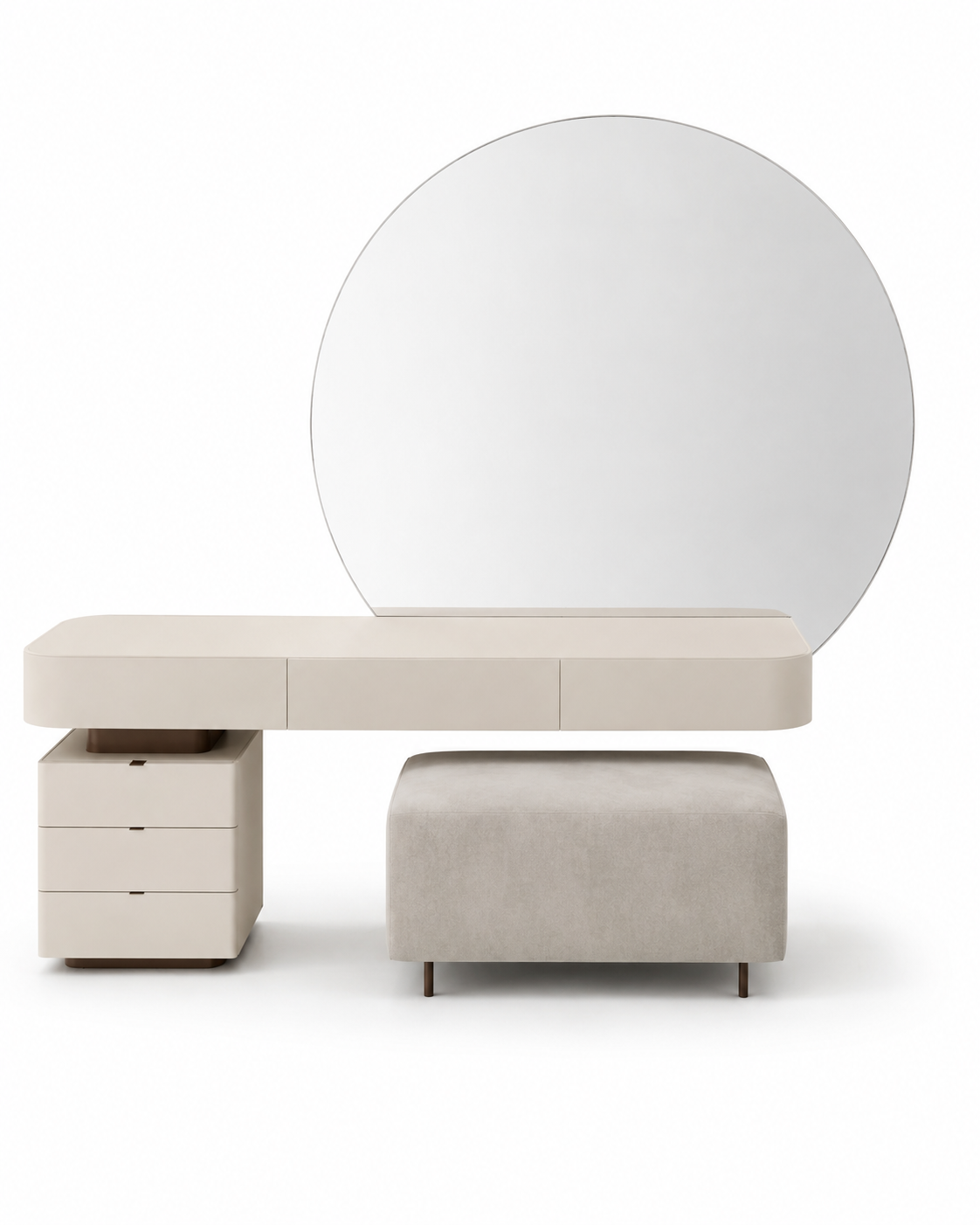 Nour Round Mirror Vanity Set