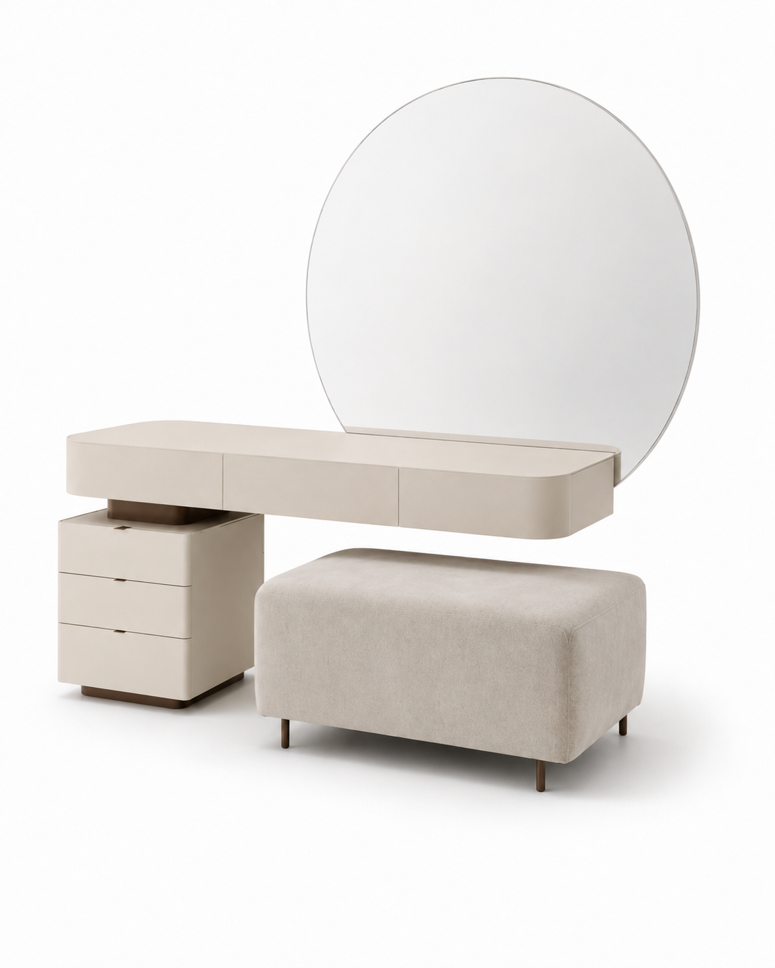 Nour Round Mirror Vanity Set