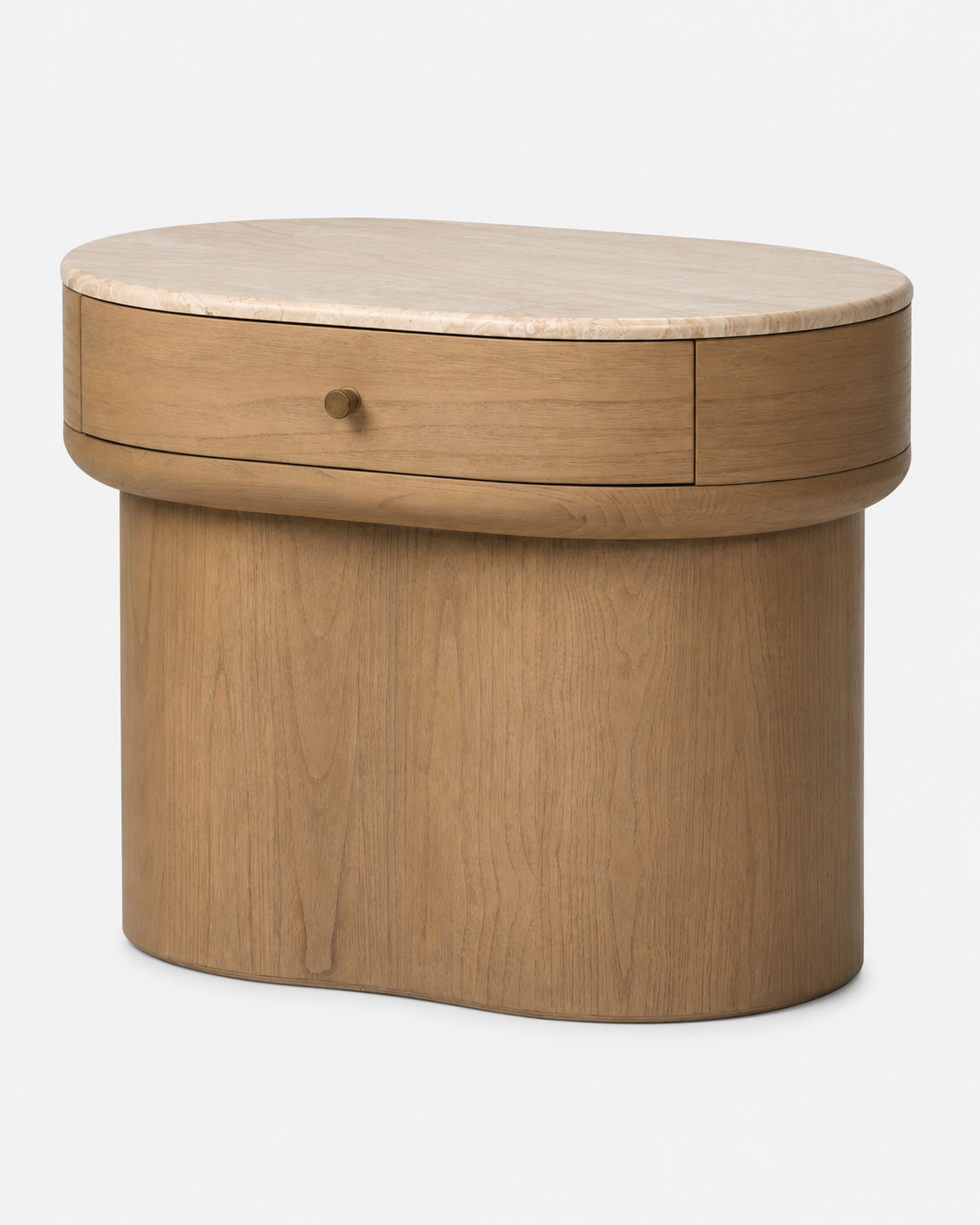 Nour Oak & Wood Marble Nightstand