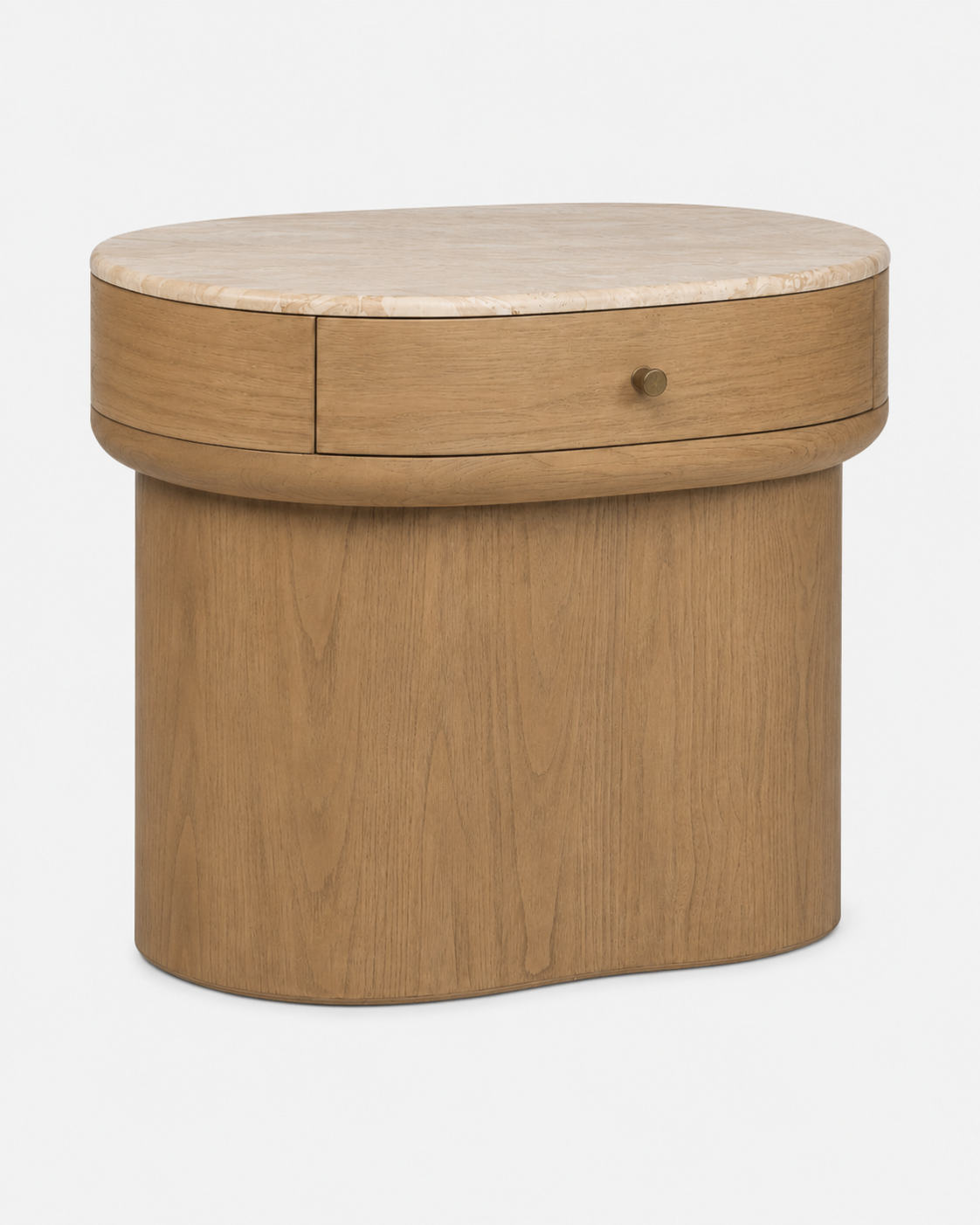 Nour Oak & Wood Marble Nightstand