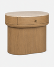 Nour Oak & Wood Marble Nightstand