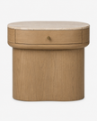 Nour Oak & Wood Marble Nightstand
