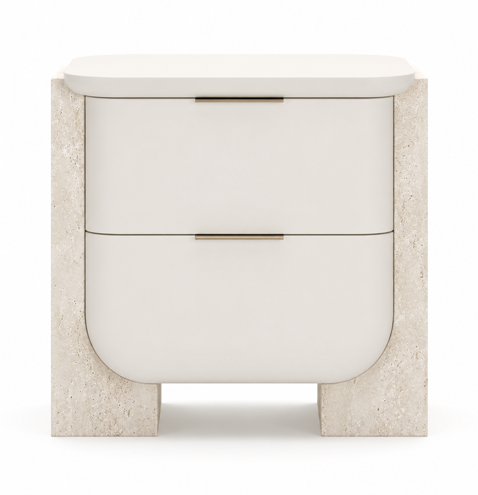 Nour Travertine Nightstand