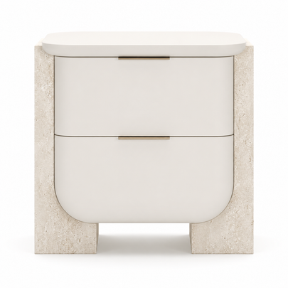Nour Travertine Nightstand