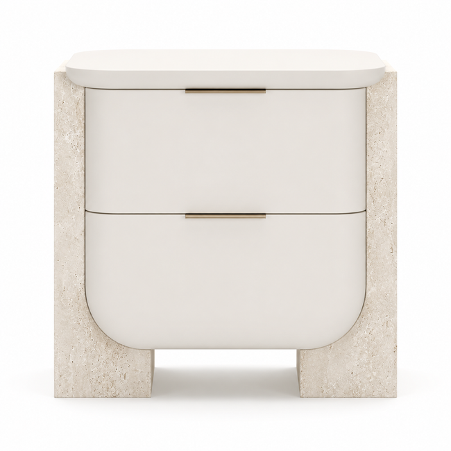 Nour Travertine Nightstand
