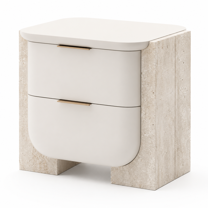 Nour Travertine Nightstand