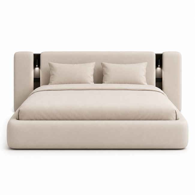 Vesper Bed — Integrated LED Reading Lights & sockets