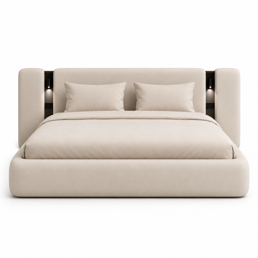 Vesper Bed — Integrated LED Reading Lights & sockets