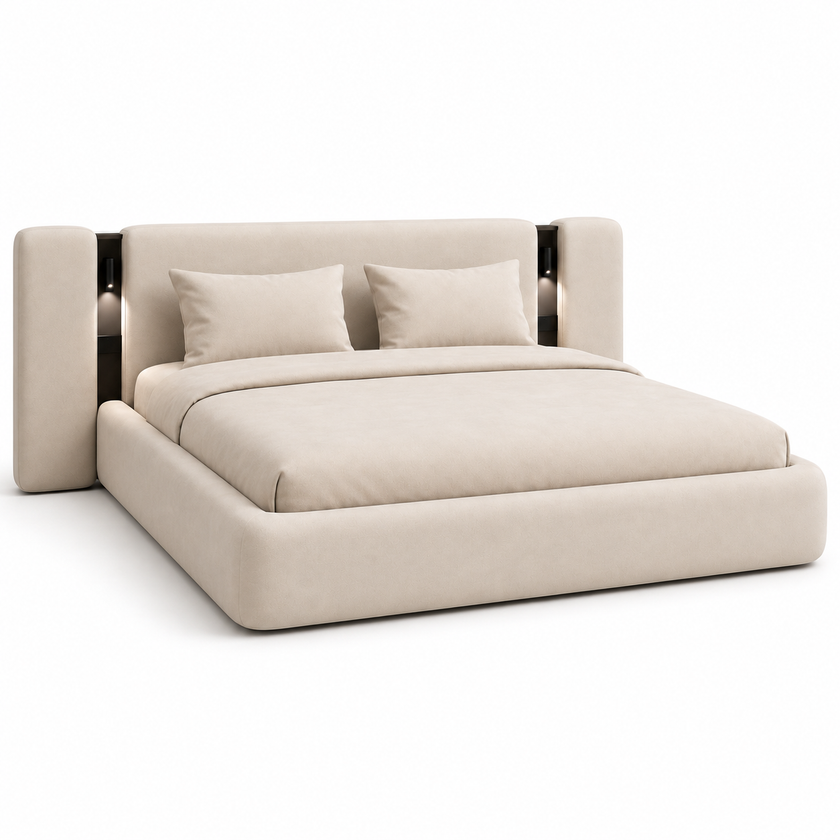 Vesper Bed — Integrated LED Reading Lights & sockets