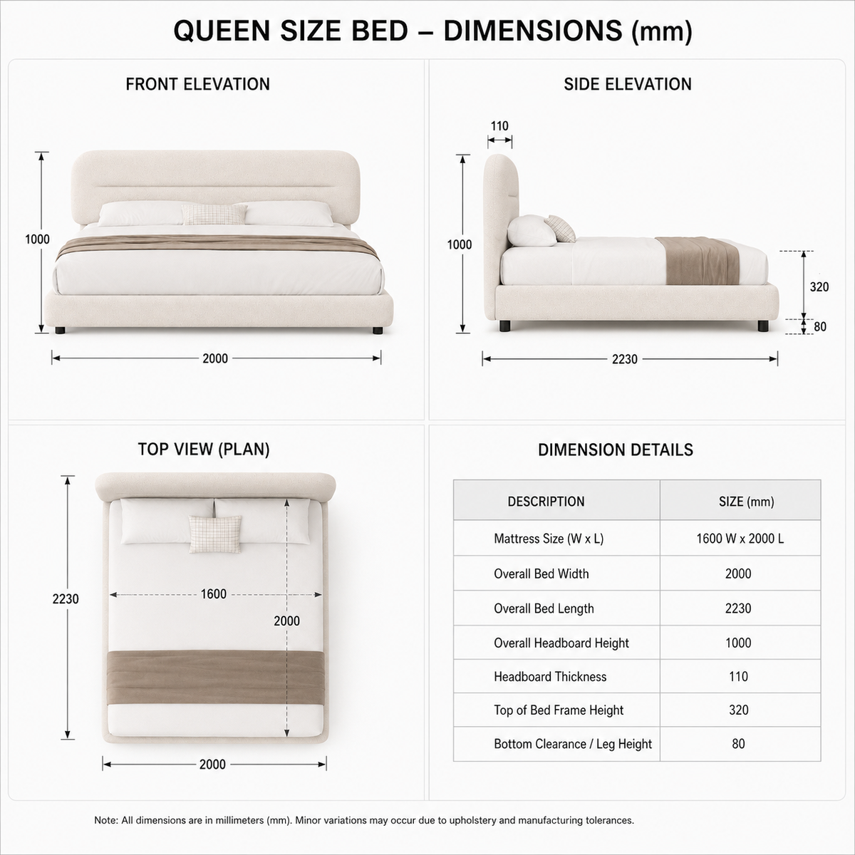 Sena Boucle Platform Bed