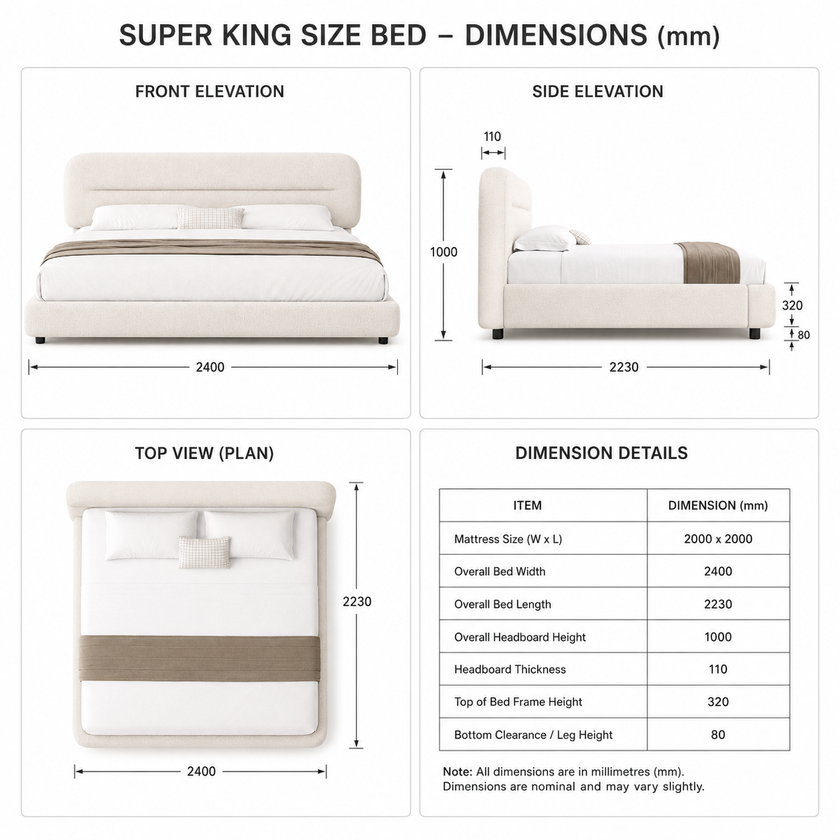 Sena Boucle Platform Bed