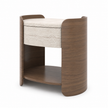Nour Wood & Travertine Nightstand