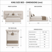 Aria Extended Linen Bed — Customized Oversized Headboard