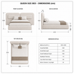 Aria Extended Linen Bed — Customized Oversized Headboard