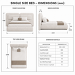 Aria Extended Linen Bed — Customized Oversized Headboard