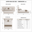 Aria Extended Linen Bed — Customized Oversized Headboard