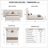 Aria Extended Linen Bed — Customized Oversized Headboard