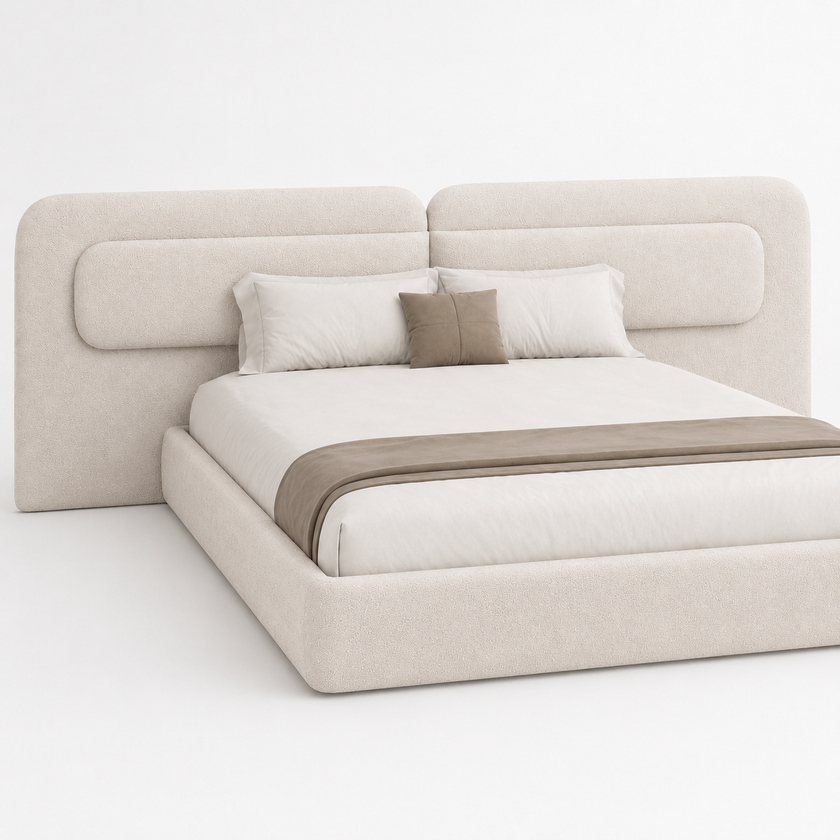 Aria Extended Linen Bed — Customized Oversized Headboard