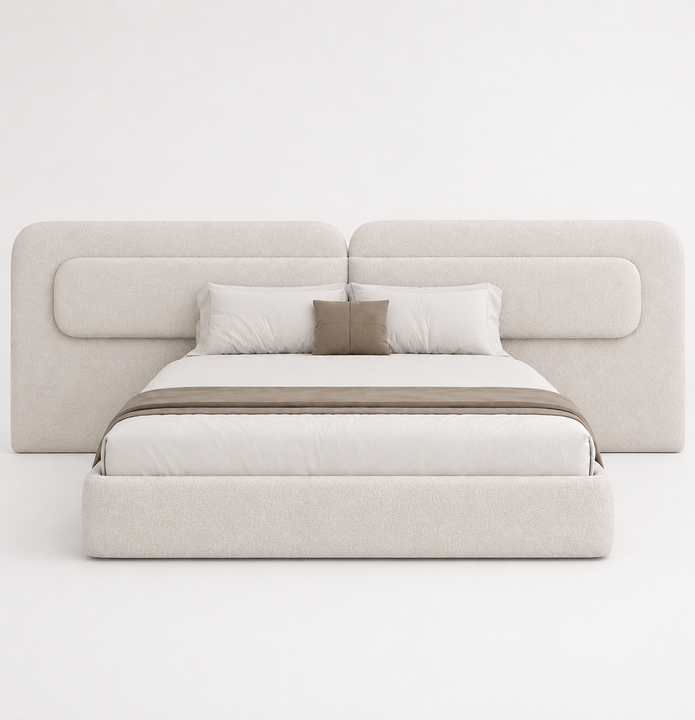 Aria Extended Linen Bed — Customized Oversized Headboard