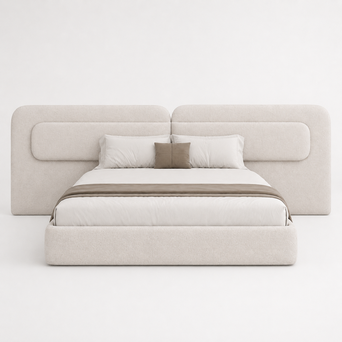 Aria Extended Linen Bed — Customized Oversized Headboard