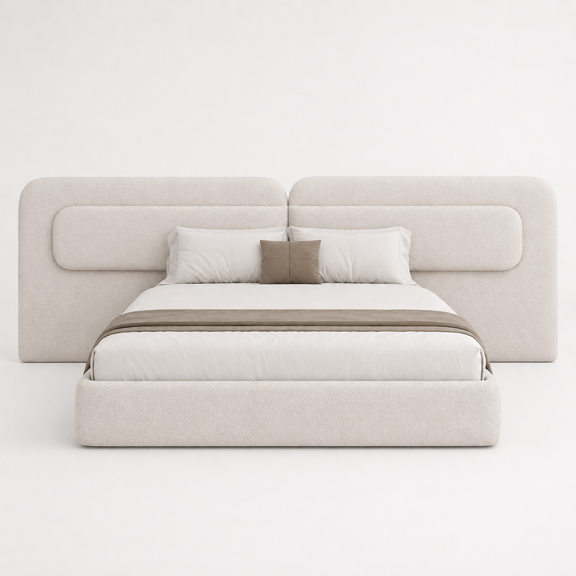 Aria Extended Linen Bed — Customized Oversized Headboard