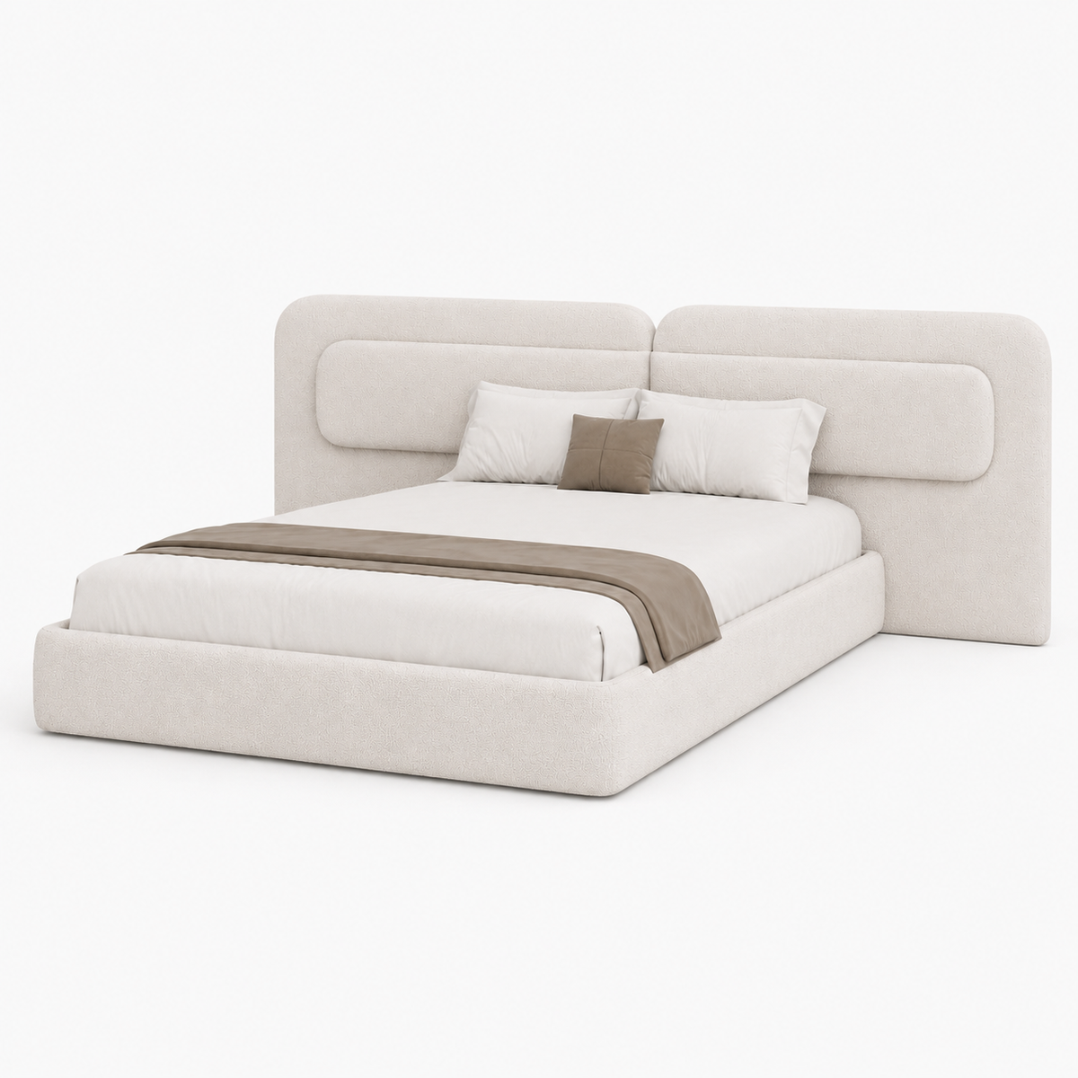 Aria Extended Linen Bed — Customized Oversized Headboard