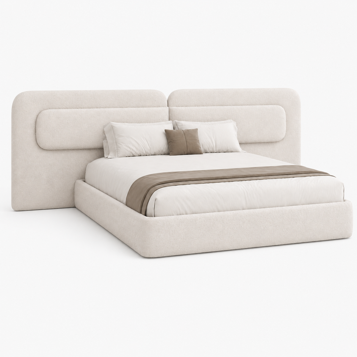Aria Extended Linen Bed — Customized Oversized Headboard