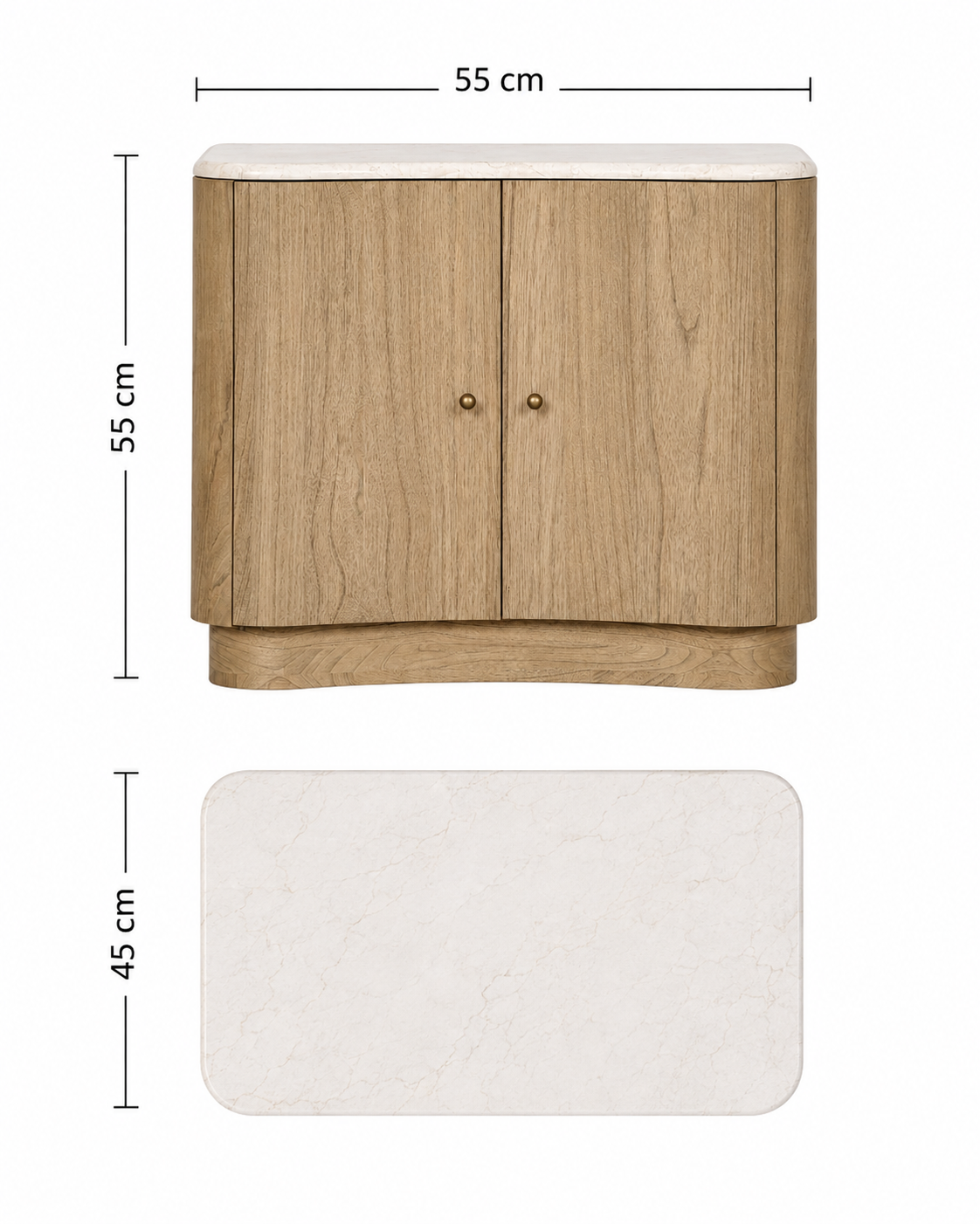 Nour Curved Cabinet Nightstand