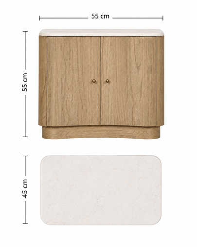 Nour Curved Cabinet Nightstand