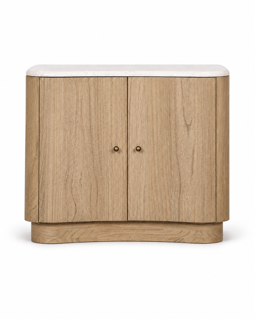 Nour Curved Cabinet Nightstand