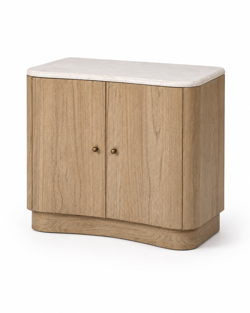 Nour Curved Cabinet Nightstand