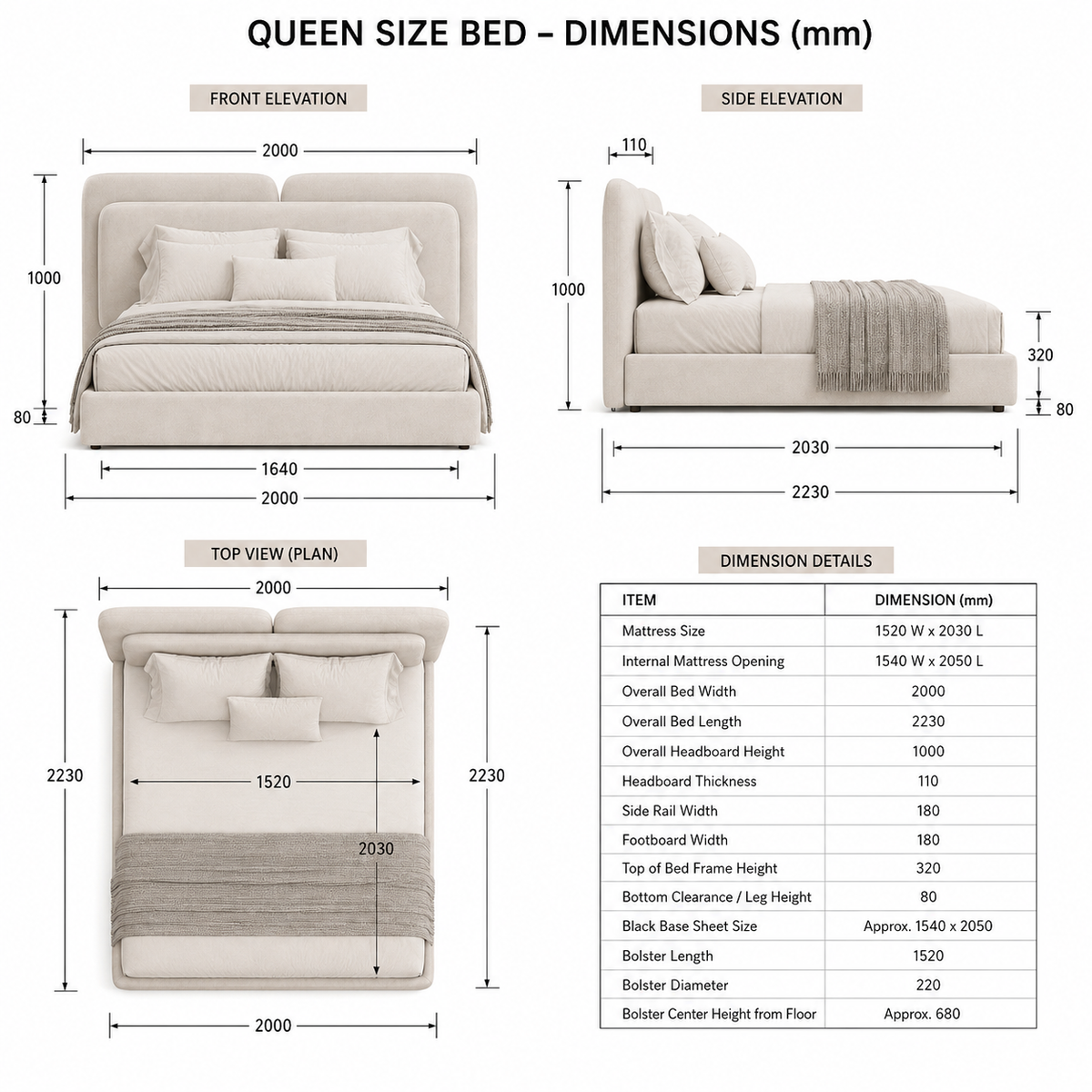 Layla Upholstered Platform Bed