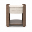 Nour Wood & Travertine Nightstand