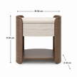 Nour Wood & Travertine Nightstand