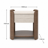 Nour Wood & Travertine Nightstand