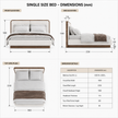 Marlow Walnut & Boucle Platform Bed