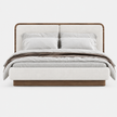 Marlow Walnut & Boucle Platform Bed