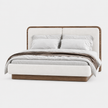 Marlow Walnut & Boucle Platform Bed