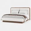 Marlow Walnut & Boucle Platform Bed